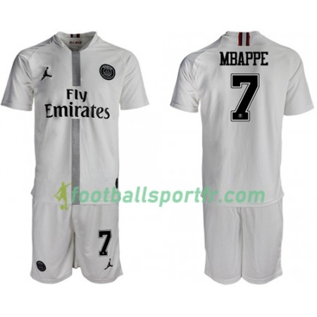Tenue Paris Saint Germain Mbappe 7 Jordan Blanc Enfant Troisieme 2018-2019 Maillot de Foot